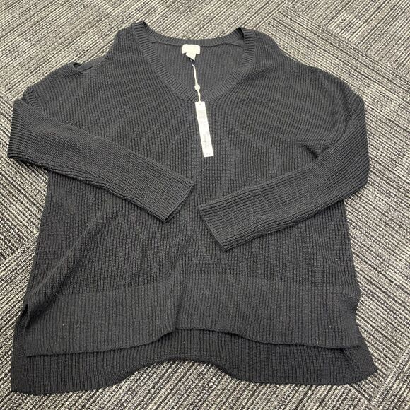 CASLON Women's V-Neck Long Sleeve Sweater Cashmere Feel Open Shoulders SIZE M/L - Picture 2 of 12